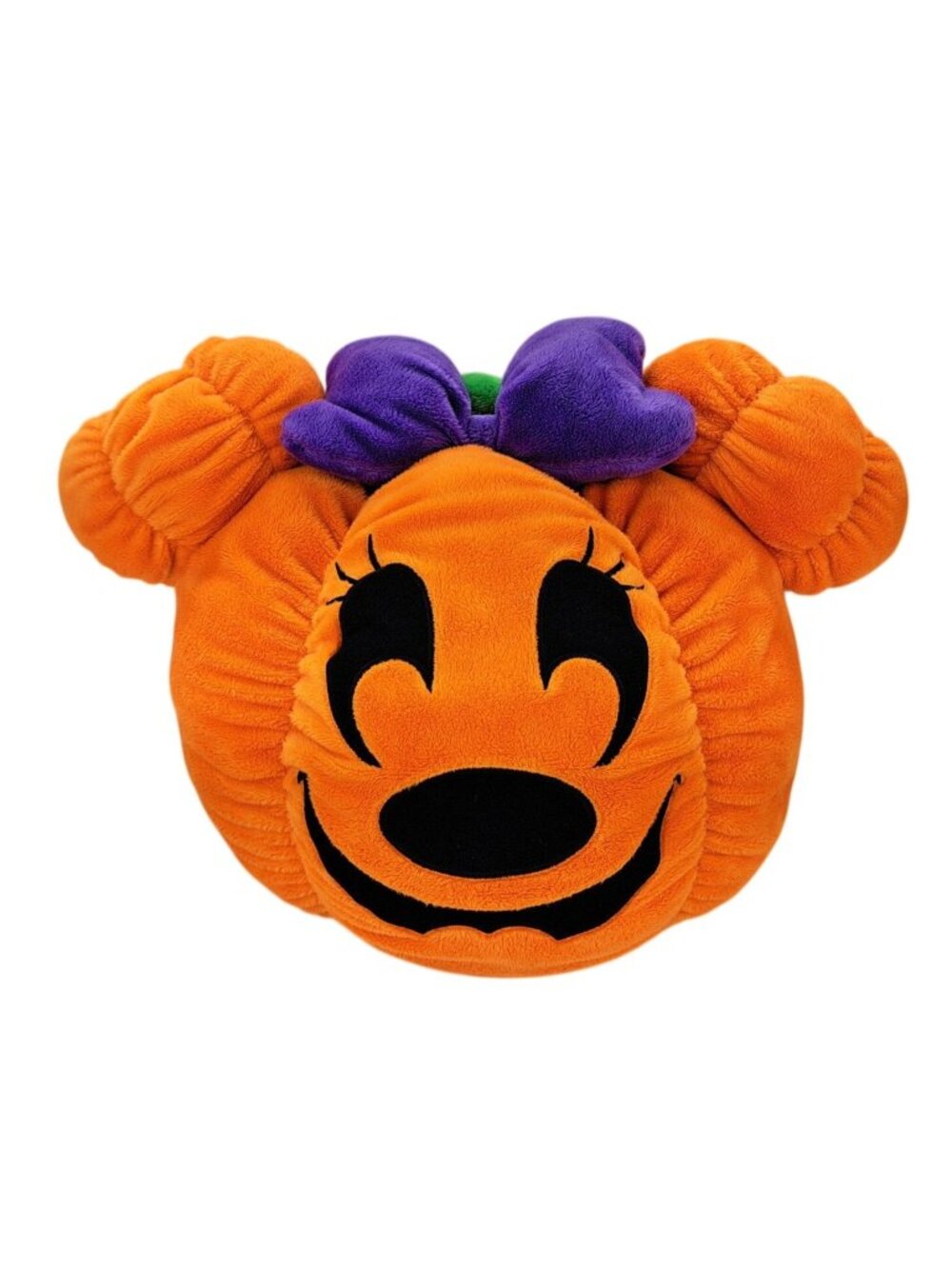 Disney Minnie Mouse Halloween Pumpkin Plush Orange Purple Soft Spooktacular 16"